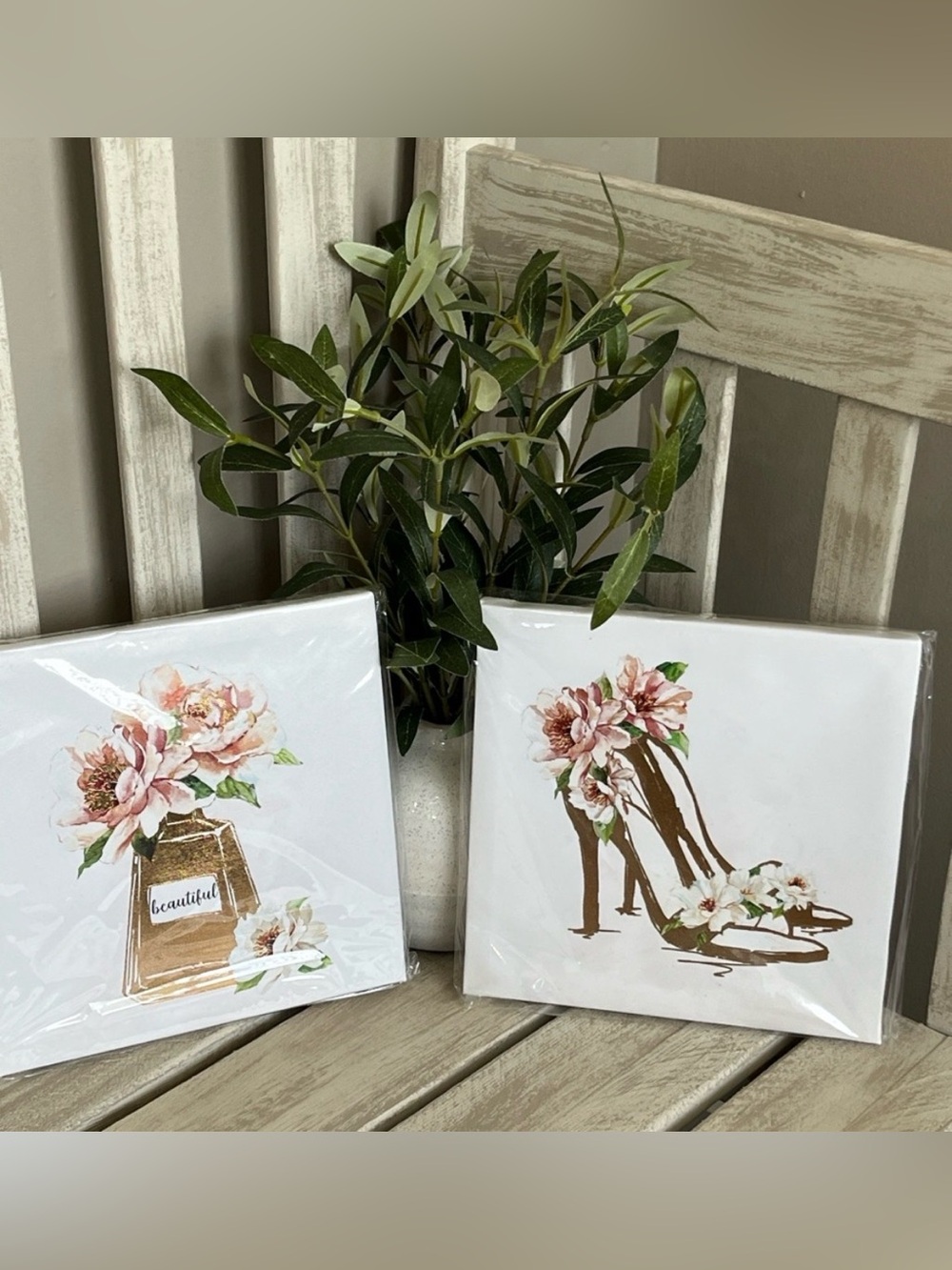 Canvas Art Set/Boutique/Fashion/Designer Theme ~New~ 2pcs Set - Picture 3 of 7